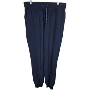 Lululemon On The Fly Jogger Women's Navy Blue Elastic waist cuffed hem size 6